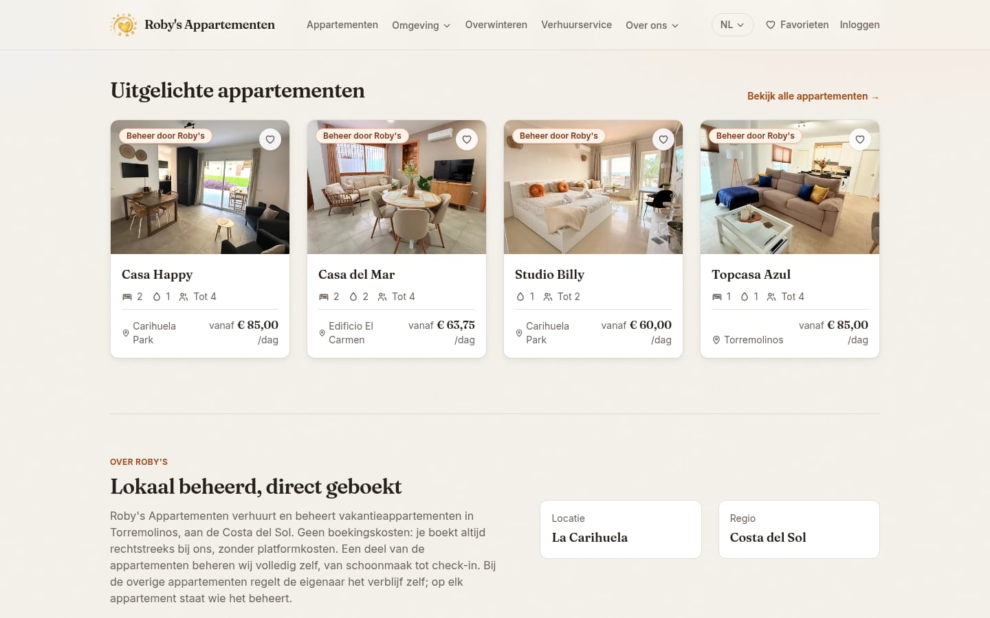 Screenshot of Roby's Appartementen